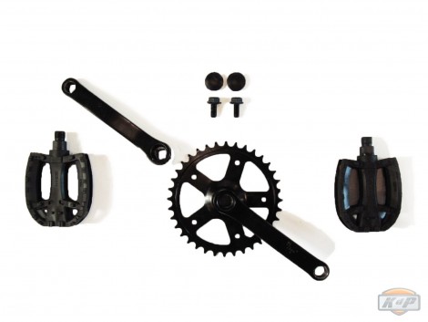 Plato biela y pedales para KART BERG (Crank Set 90, 28T y Pedals)